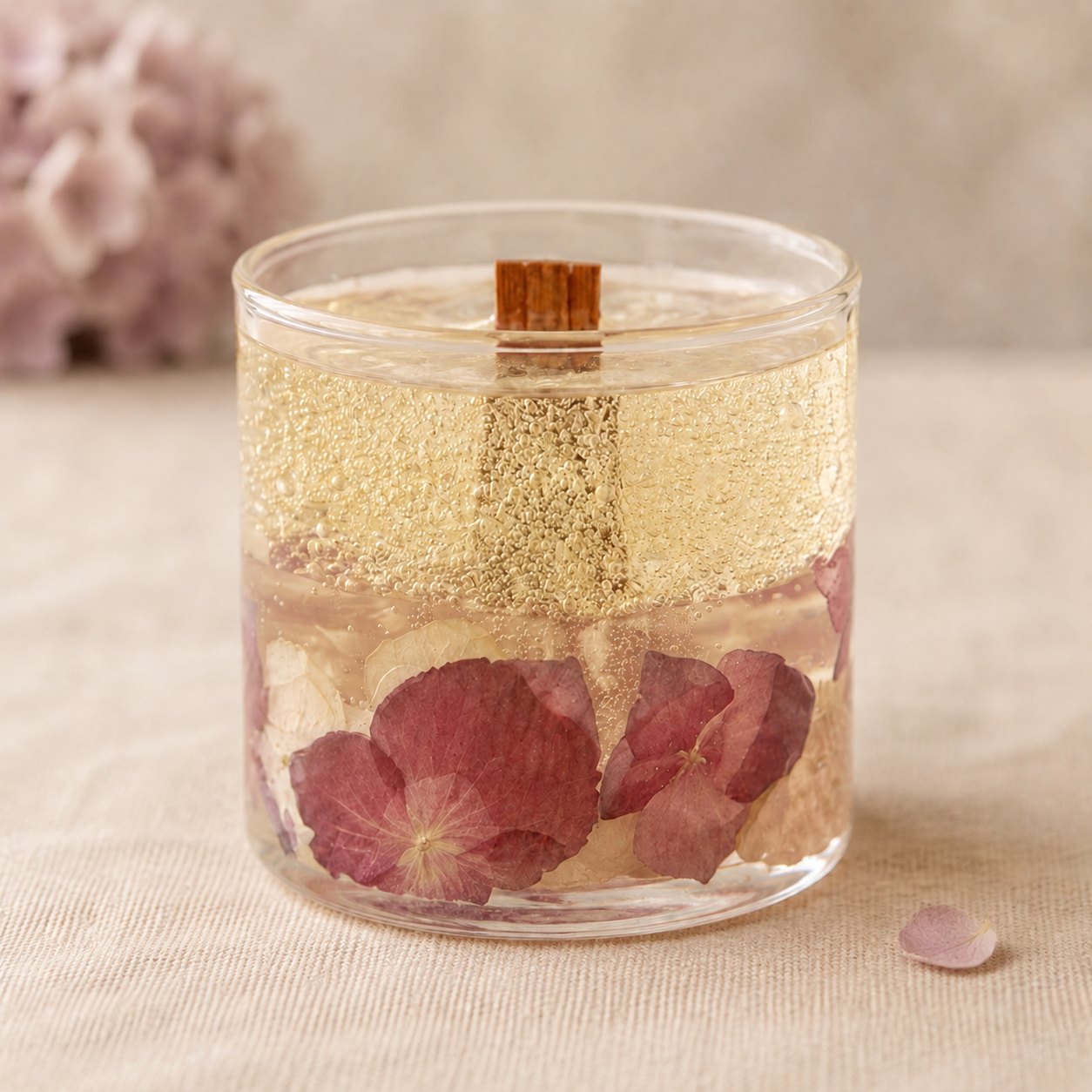気泡きらめく紫陽花